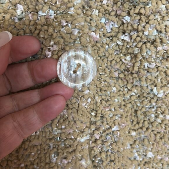 Rainbow Nubby Faux Fur Cardigan Neutral Size L - Picture 4 of 7